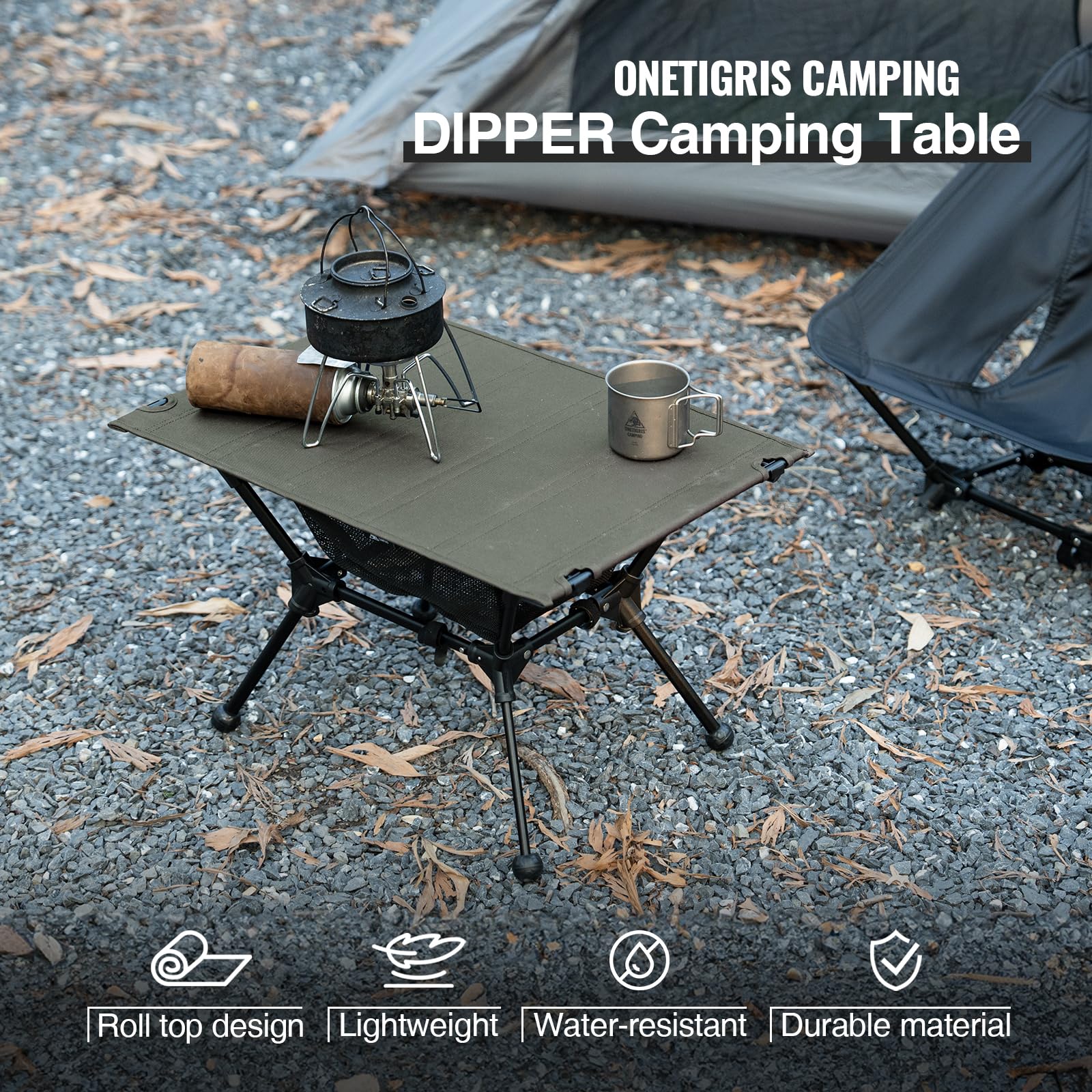 ONETIGRIS Dipper Camping Table, Lightweight Portable Folding